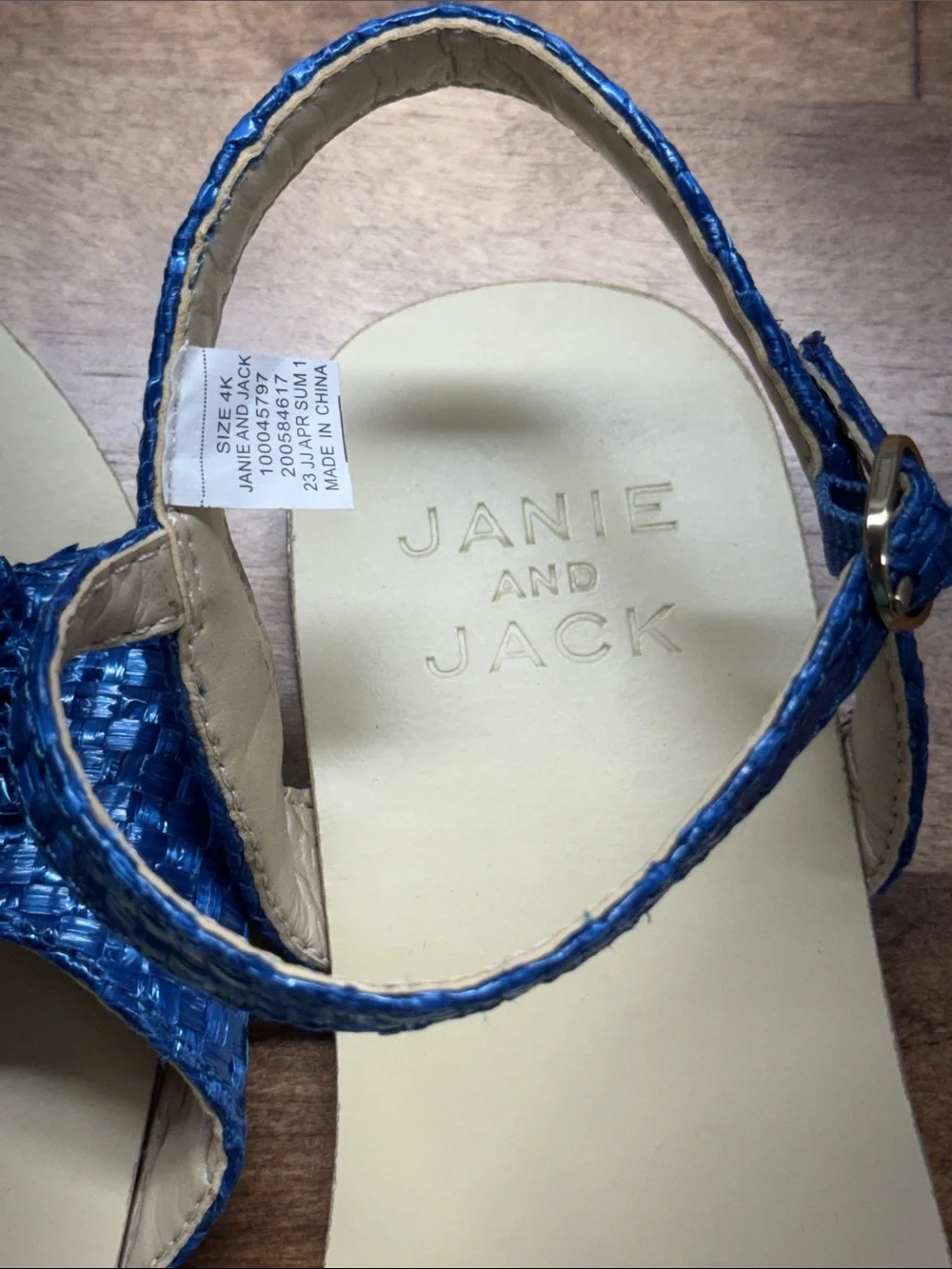 Janie and Jack Girl's Woven Straw Flower Sandals | Size 4K | NWOT